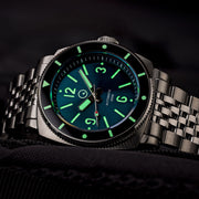 Islander Watch – Blue-Green Sandwich Dial Automatic Dive Watch with AR Sapphire Crystal, and Luminous Ceramic Bezel Insert #ISL-79
