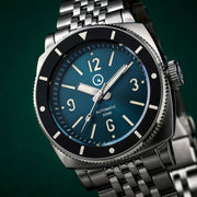 Islander Watch – Blue-Green Sandwich Dial Automatic Dive Watch with AR Sapphire Crystal, and Luminous Ceramic Bezel Insert #ISL-79